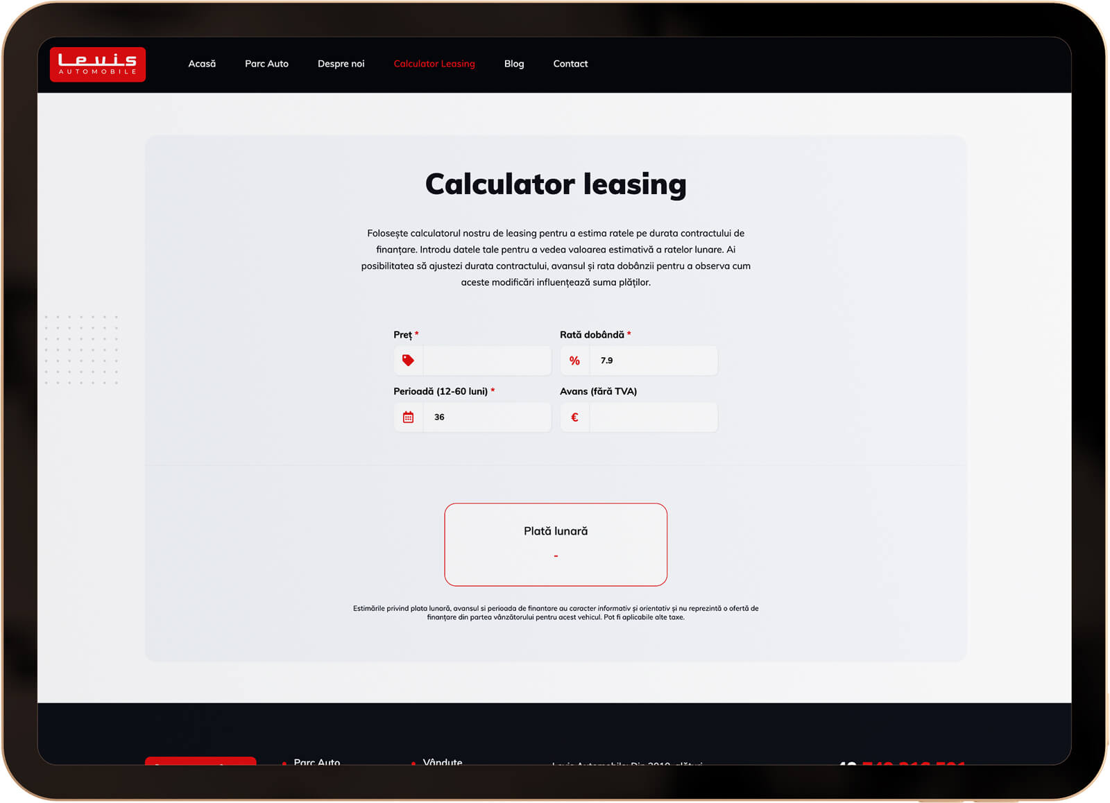 Levis Automobile - Calculator Leasing
