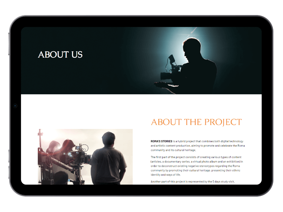 Roma's Stories - About section